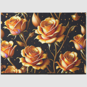 Trendy Luxury Big Gold Rose Collection Tissue Paper