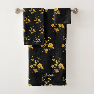 Trendy Luxury Elegant Floral Collection Bath Towel Set