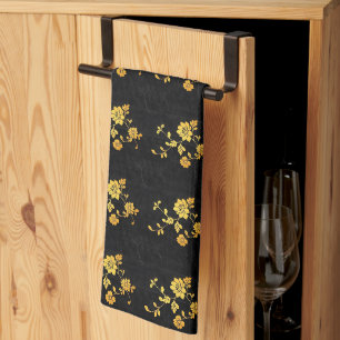 Trendy Luxury Elegant Floral Collection Kitchen Towel