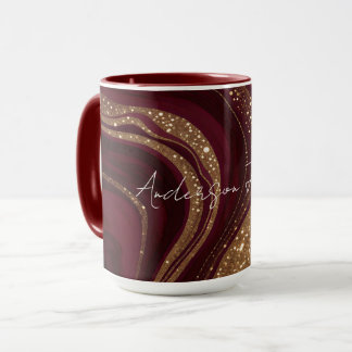 Trendy Luxury Gold Burgundy Collection Mug