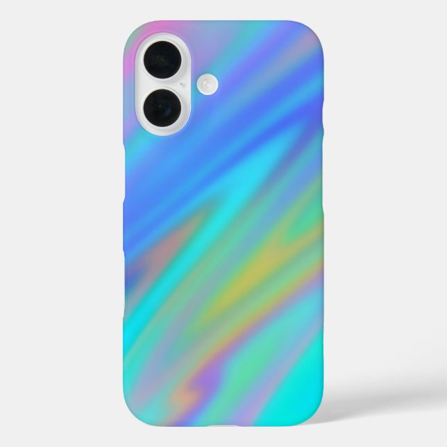 Trendy luxury green blue purple faux holographic Case-Mate iPhone case (Back)