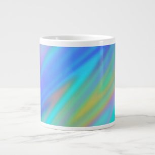 Trendy luxury green blue purple faux holographic large coffee mug