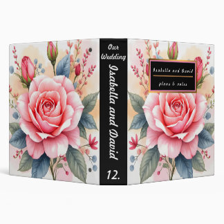 Trendy Luxury Pink Roses Beautiful Collection Binder