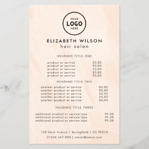 Trendy Luxury Salon Price List Template Flyer