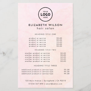 Trendy Luxury Salon Price List Template Flyer