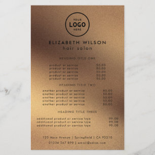 Trendy Luxury Salon Price List Template Flyer