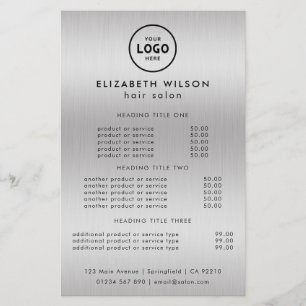 Trendy Luxury Salon Price List Template Flyer