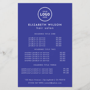 Trendy Luxury Salon Price List Template Flyer