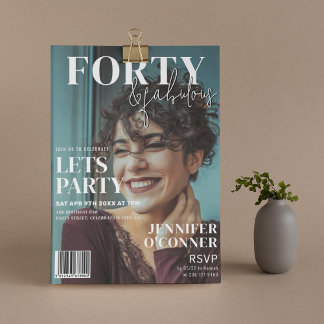 Trendy Magazine Cover | 40th Birthday Party Invitation