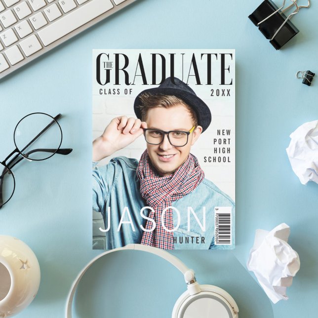 Trendy Magazine Cover Inspired Grad Invitation (Creator Uploaded)