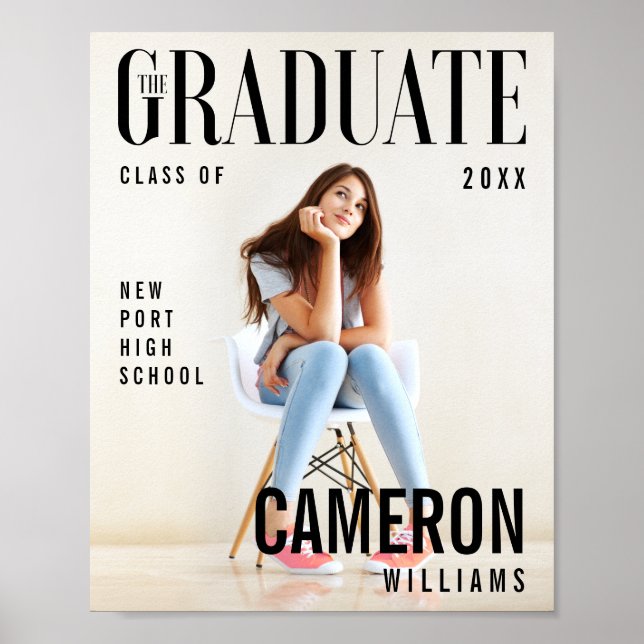 Trendy Magazine Cover Inspired Graduation Poster (Front)