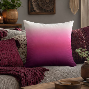 trendy magenta maroon marsala burgundy ombre outdoor pillow