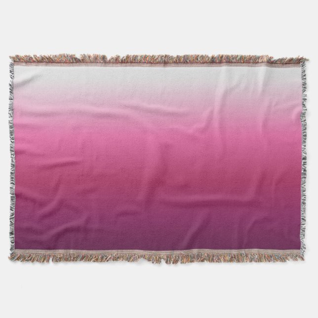 trendy magenta maroon marsala burgundy ombre throw blanket (Front)