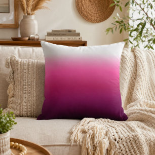 trendy magenta maroon marsala burgundy ombre throw pillow