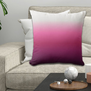 trendy magenta maroon marsala burgundy ombre throw pillow