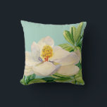 Trendy Magnolia Floral art Decorative Throw Pillow<br><div class="desc">COLOR PALETTE: Tropical Light Aqua Blue (Pant # 13-5412), Creamy white, green, yellow with a tiny touch of red. DESIGN COLLECTION: BOTANICAL MAGNOLIA -This elegant and sophisticated fashion trendy modern decorative throw accent pillow, is made from original watercolor paintings from Audrey Jeanne Roberts artwork. Each Magnolia blossom has been perfectly...</div>