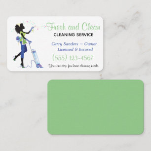 Trendy Maid House Cleaning Service Business Card