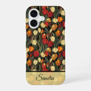 Trendy Maid Of Honour Gift Tulip Floral Custom iPhone 16 Case