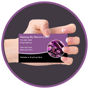 Trendy Makeup Artist Editable Business Cards 