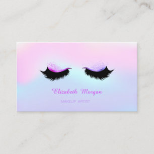 Trendy Makeup Artist,Holographic Faux Lashes Business Card