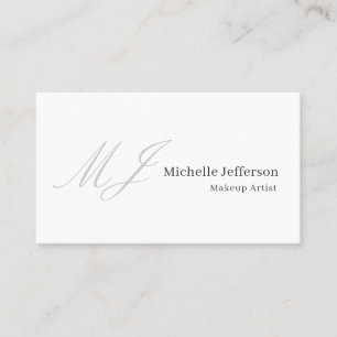 Trendy Makeup Artist Monogram Black White Stylish Business Card