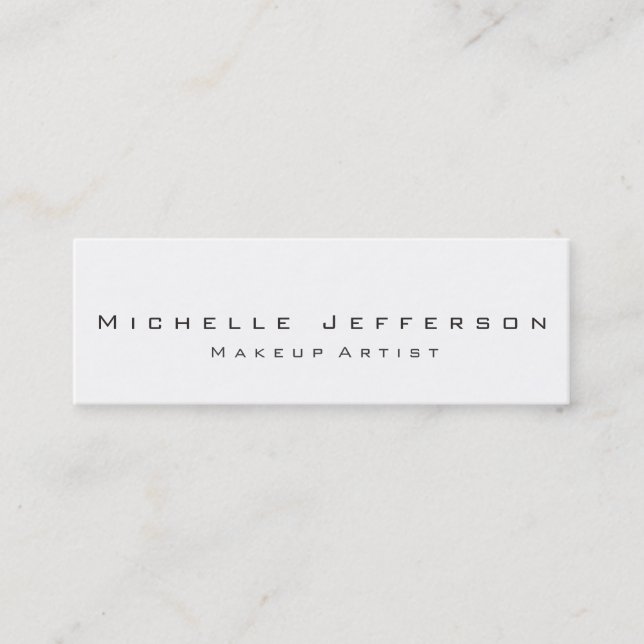 Trendy Makeup Artist White Style Business Card (Front)