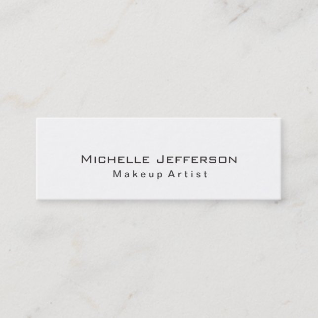 Trendy Makeup Artist White Style Business Card (Front)