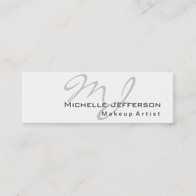 Trendy Makeup Artist White Style Business Card (Front)