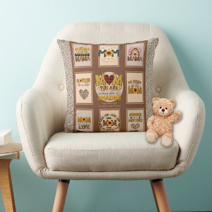 Trendy Mama! Custom Leopard Print Mom Quotes Throw Pillow