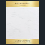 Trendy Marble Gold Elegant Modern Professional Letterhead<br><div class="desc">Trendy Marble Gold Elegant Modern Professional Template Letterhead.</div>