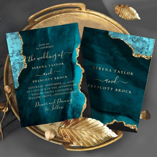 Trendy Marble Gold Wedding Invitation (Creator Uploaded)