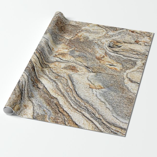 Trendy  Marble Granite Stone Texture Wrapping Paper (Unrolled)