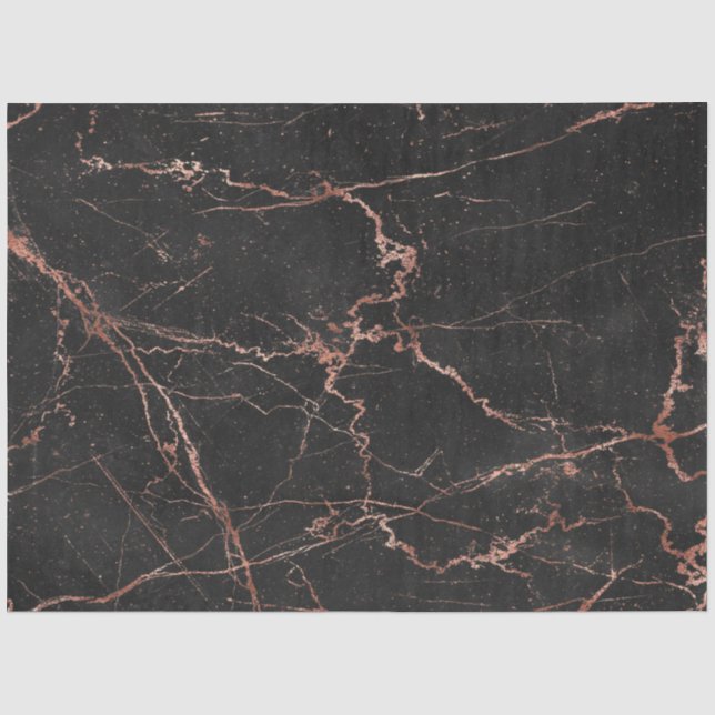 Trendy Marble Pink Black Modern Tissue Paper (Front)