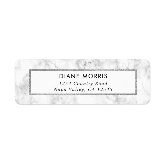 Trendy Marble Silver Parties scintillant Frame Adr (Devant)