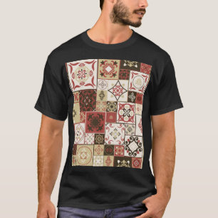 Trendy Marsala Moroccan Tile Pattern T-Shirt