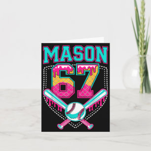 Trendy Mason 67 Mem Ice Cream Drip Baseball Birthd Card