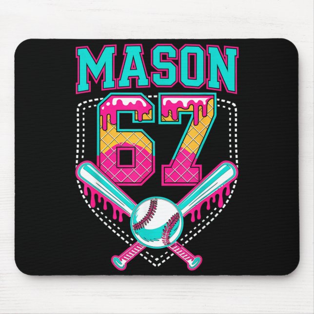 Trendy Mason 67 Mem Ice Cream Drip Baseball Birthd Mouse Pad (Front)