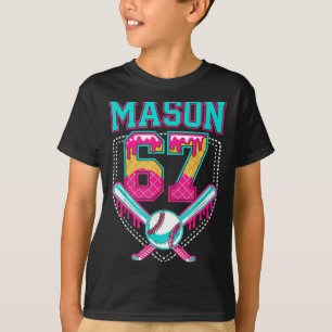 Trendy Mason 67 Mem Ice Cream Drip Baseball Birthd T-Shirt