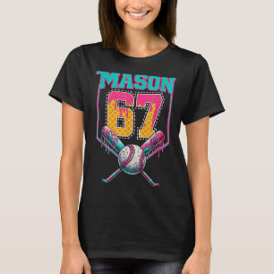 Trendy Mason 67 Mem Ice Cream Drip Baseball Birthd T-Shirt