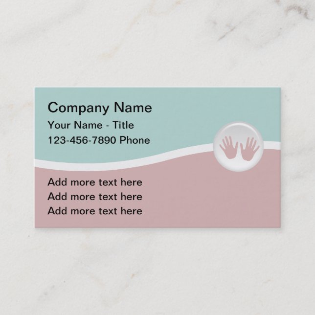 Trendy Massage Services Business Cards (Front)