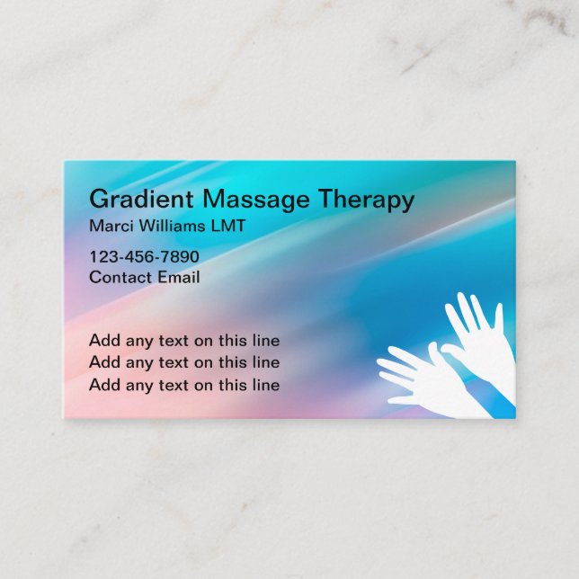 Trendy Massage Therapist Business Cards (Front)