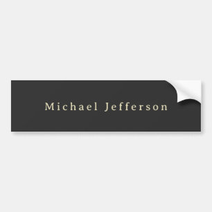 Trendy Matte Black Minimalist Own Name  Bumper Sticker