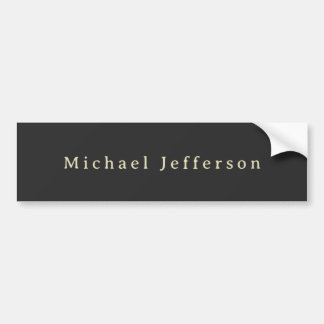 Trendy Matte Black Minimalist Own Name  Bumper Sticker