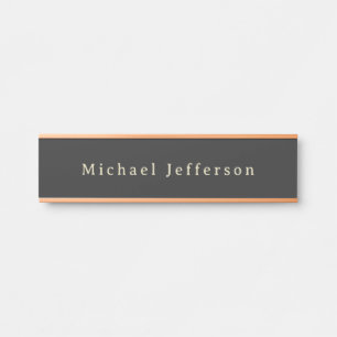 Trendy Matte Black Minimalist Own Name  Door Sign