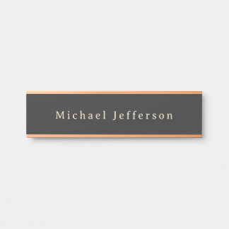Trendy Matte Black Minimalist Own Name  Door Sign