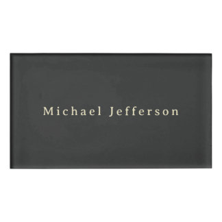 Trendy Matte Black Minimalist Own Name  Tag