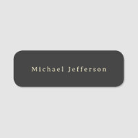 Trendy Matte Black Minimalist Own Name