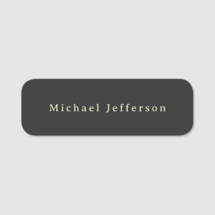 Trendy Matte Black Minimalist Own Name  Tag