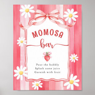 Trendy Meadow Strawberry Baby Shower MOMOSA Bar Poster