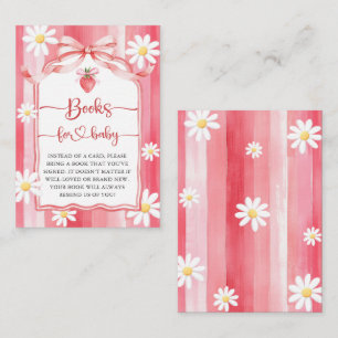 Trendy Meadow Strawberry Books for Baby Shower Enclosure Card